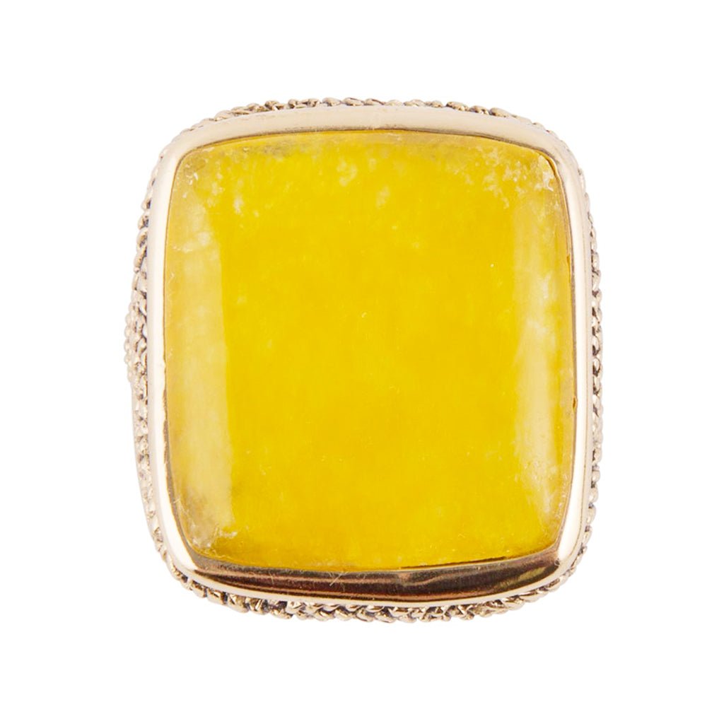 Yellow Agate & Bronze Statement Ring | Barse Jewelry